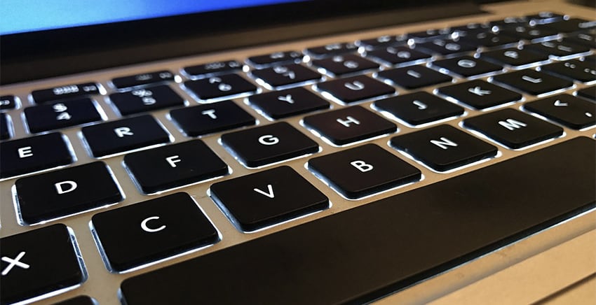 laptop with backlit keyboard